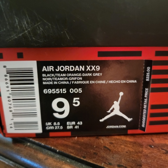 DS Jordan 29 Black "Team Orange" Size 9.5 Men's - Picture 3 of 7